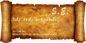 Sáfrán Enikő névjegykártya